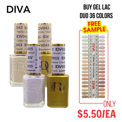 DND DIVA Swatch #02 - Frosted Chai Collection 36 colors (#37 - #72) - TTT Nails Supply