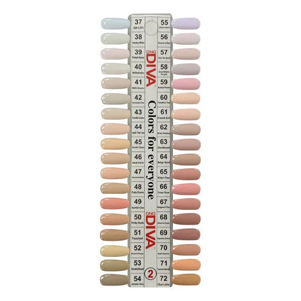 DND DIVA Swatch #02 - Frosted Chai Collection 36 colors (#37 - #72) - TTT Nails Supply