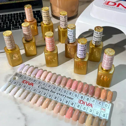 DND DIVA Swatch #02 - Frosted Chai Collection 36 colors (#37 - #72) - TTT Nails Supply
