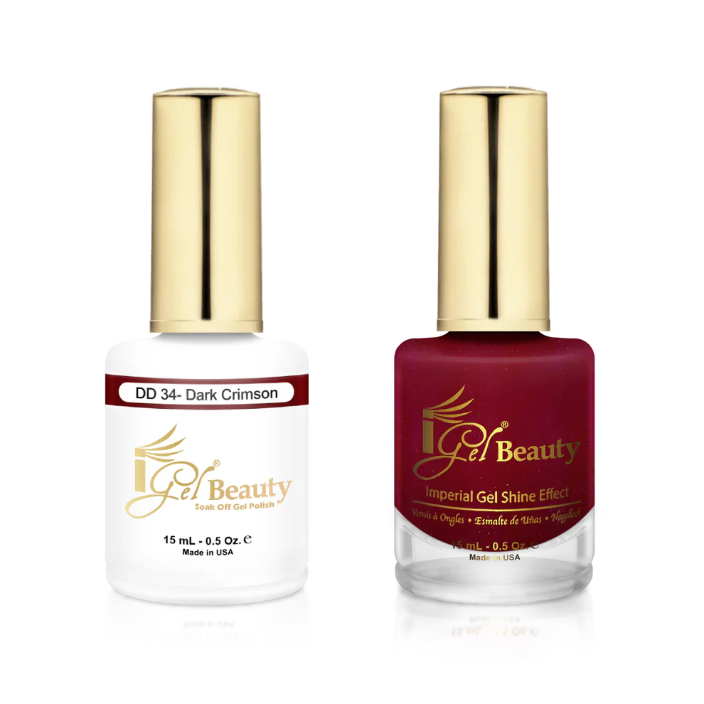 iGel Matching Duo Gel Polish 0.5oz - #034 Dark Crimson