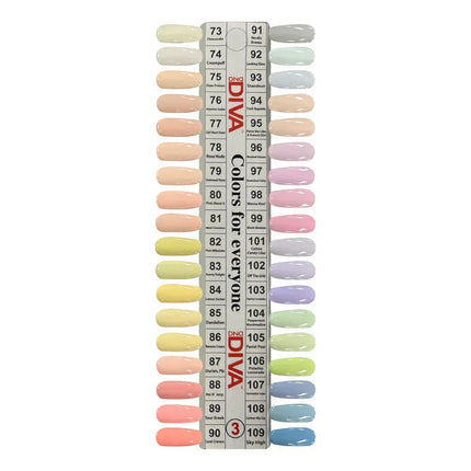 DND DIVA Swatch #03 - Coquette Collection 36 colors (#73 - #109) - TTT Nails Supply