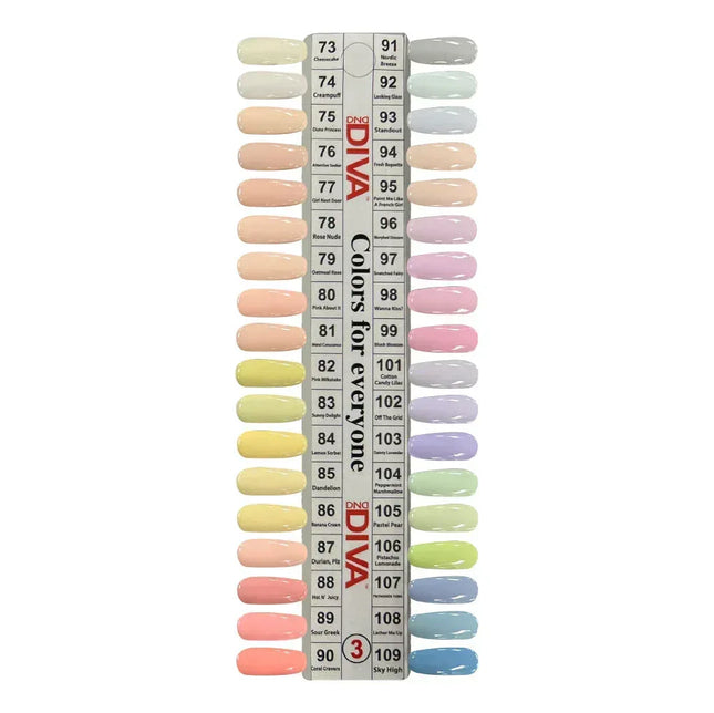 DND DIVA Swatch #03 - Coquette Collection 36 colors (#73 - #109) - TTT Nails Supply