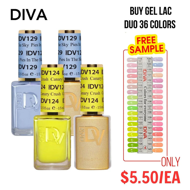 DND DIVA Swatch #04 - Soda Poppin' Collection 36 colors (#110 - #145) - TTT Nails Supply
