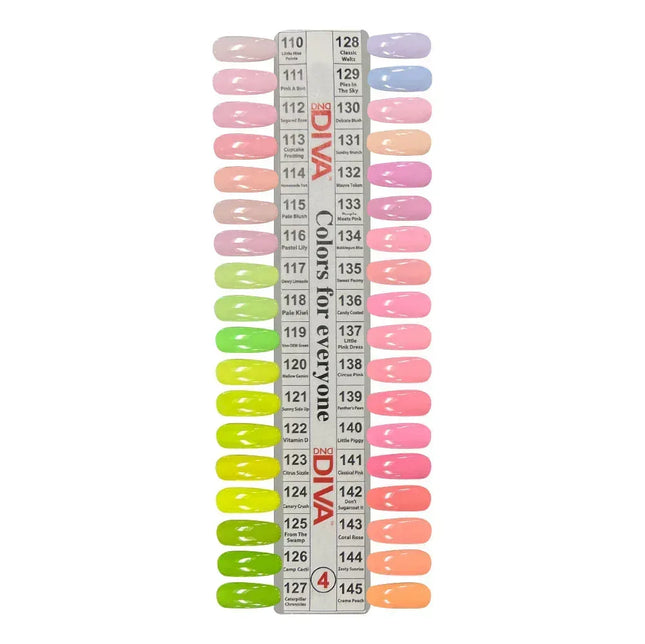DND DIVA Swatch #04 - Soda Poppin' Collection 36 colors (#110 - #145) - TTT Nails Supply