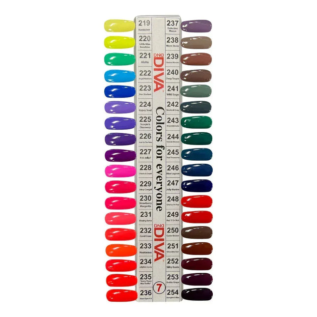 DND DIVA Swatch #07 - Parallel Universe Collection 36 colors (#219 - #254) - TTT Nails Supply