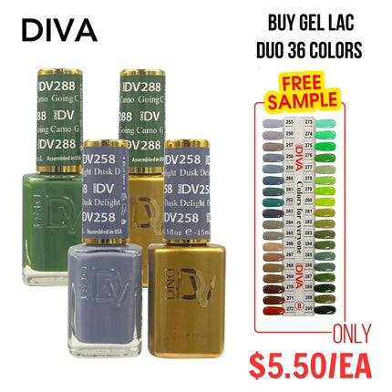 DND DIVA Swatch #08 - Happy Trails Collection 36 colors (#255 - #290) - TTT Nails Supply