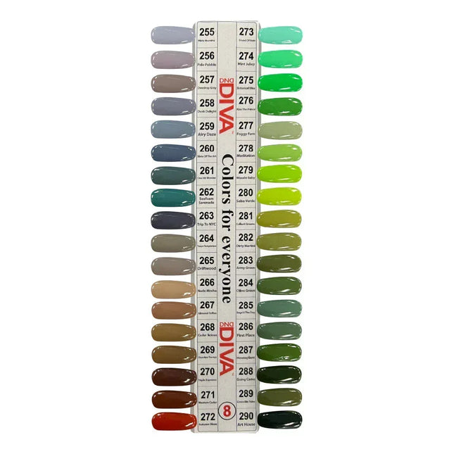 DND DIVA Swatch #08 - Happy Trails Collection 36 colors (#255 - #290) - TTT Nails Supply
