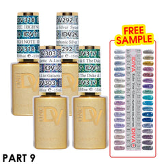 DND DIVA Swatch #09 - Raise Your Glass Platinum Collection 36 colors (#291 - #327) - TTT Nails Supply