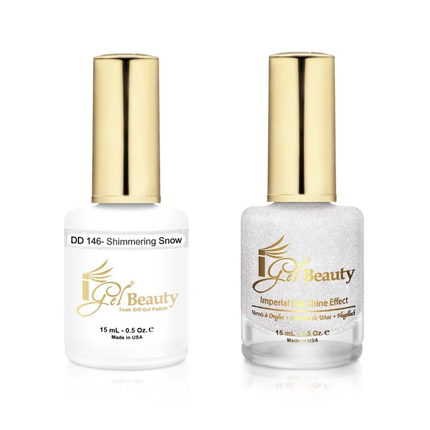 iGel Matching Duo Gel Polish 0.5oz - #146 Shimmering Snow - TTT Nails Supply