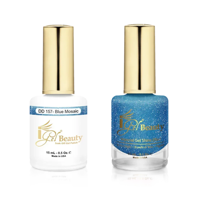 iGel Matching Duo Gel Polish 0.5oz - #157 Blue Mosaic - TTT Nails Supply