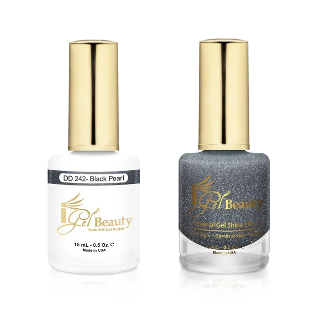 iGel Matching Duo Gel Polish 0.5oz - #242 Black Pearl - TTT Nails Supply