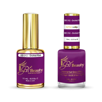 iGel Matching Duo Gel Polish 0.5oz - #312 Orchid Flirt - TTT Nails Supply