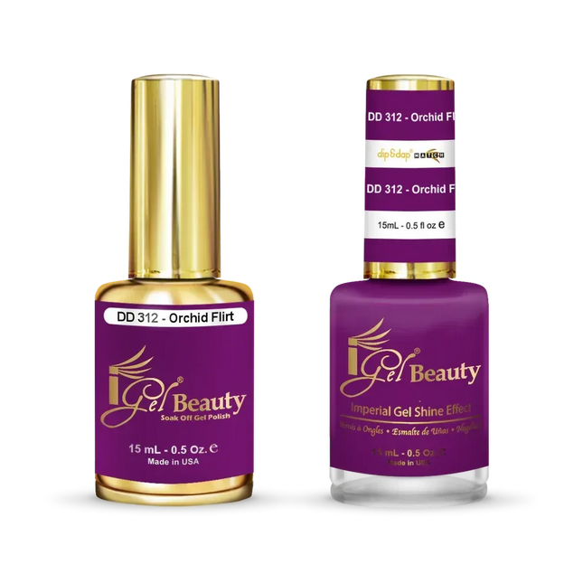 iGel Matching Duo Gel Polish 0.5oz - #312 Orchid Flirt - TTT Nails Supply