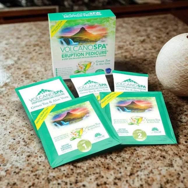 La Palm Volcano Spa Pedicure 6-Step - Green Tea and Aloe Vera (Case 36pcs) - TTT Nails Supply