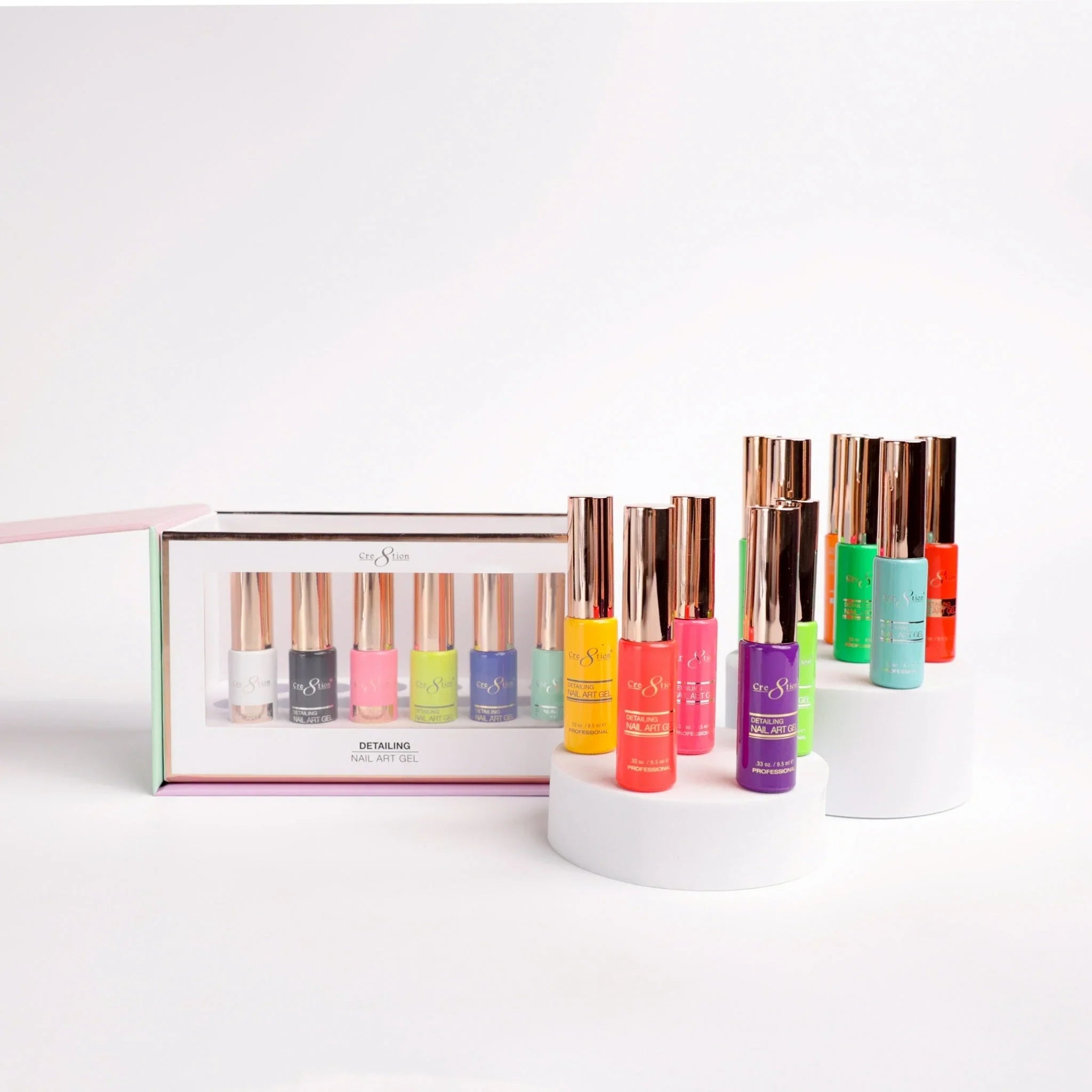 Cre8tion Detailing Nail Art Gel - Bright Collection - 18 colors 0.33oz (gel line)