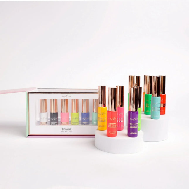 Cre8tion Detailing Nail Art Gel - Bright Collection - 18 colors 0.33oz (gel line) - TTT Nails Supply