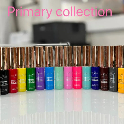 Cre8tion Detailing Nail Art Gel - Primary Collection - 18 colors 0.33oz (gel line) - TTT Nails Supply