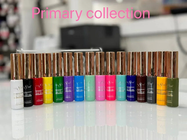 Cre8tion Detailing Nail Art Gel - Primary Collection - 18 colors 0.33oz (gel line) - TTT Nails Supply