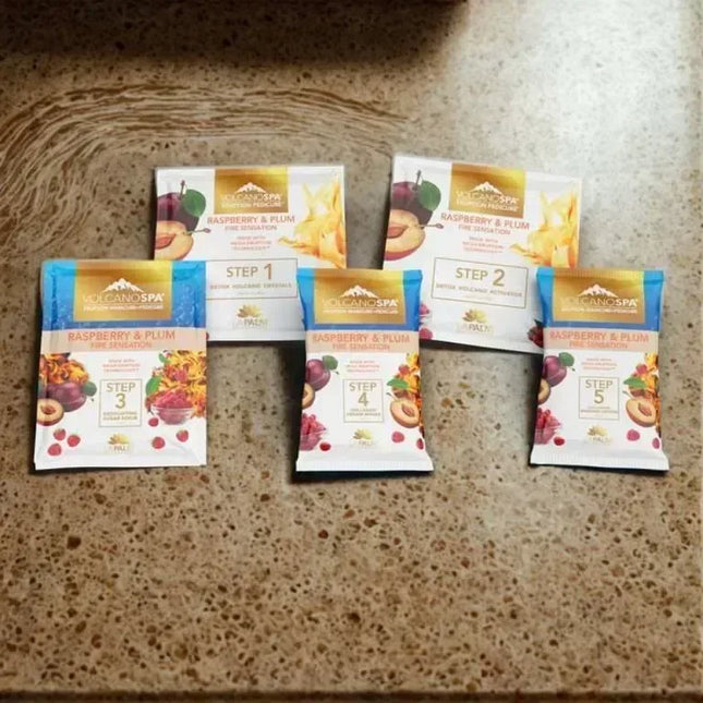 La Palm Volcano Spa Pedicure 6-Step - Fire Sensation: Raspberry & Plum (Case 36pcs) - TTT Nails Supply