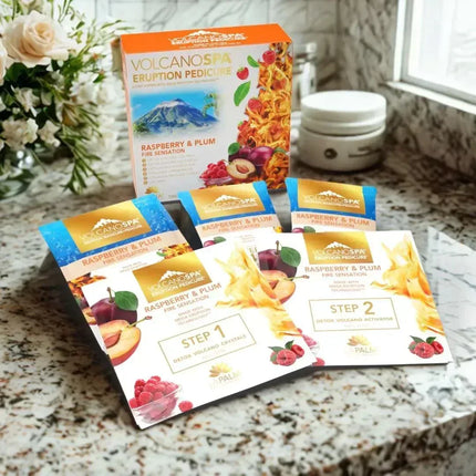 La Palm Volcano Spa Pedicure 6-Step - Fire Sensation: Raspberry & Plum (Case 36pcs) - TTT Nails Supply