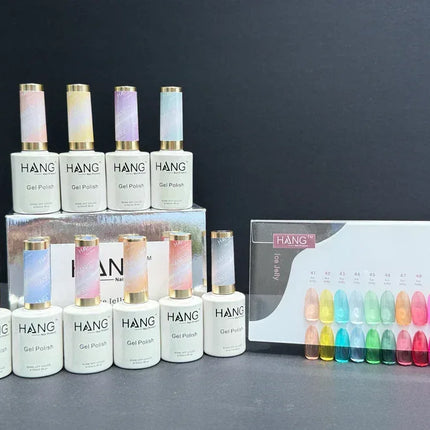 HANG Ice Jelly Gel - Rainbow Sheer Collection - 10 colors (#41 to #50) + Free Display (5.95/ea) - TTT Nails Supply