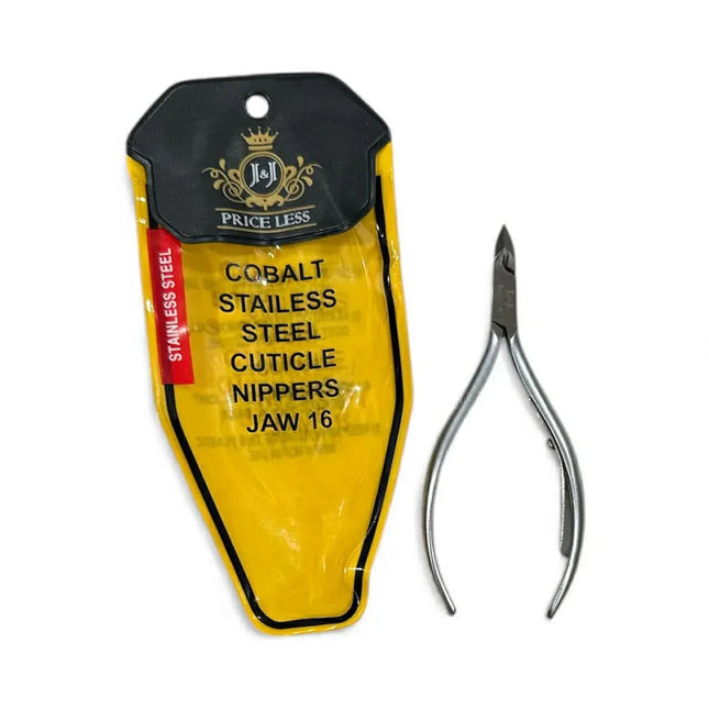 J&J PRICE LESS, Cobalt Stainless Steel Cuticle Nipper - Square Head, Jaw #16 - TTT Nails Supply