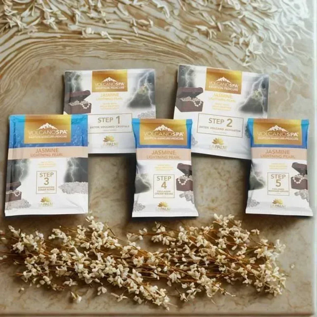 La Palm Volcano Spa Pedicure 6-Step - Lighting Pearl: Jasmine (Case 36pcs) - TTT Nails Supply