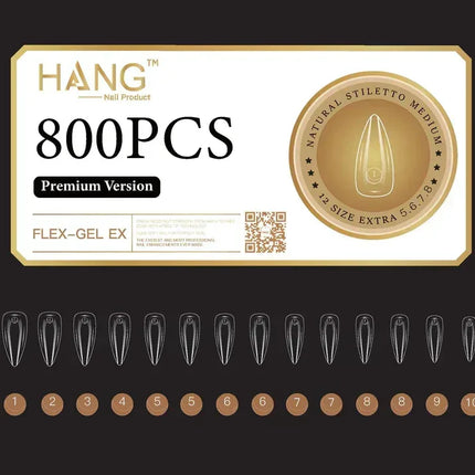 HANG Premium Flex-Gel X - Natural Stiletto - Medium (M) - TTT Nails Supply