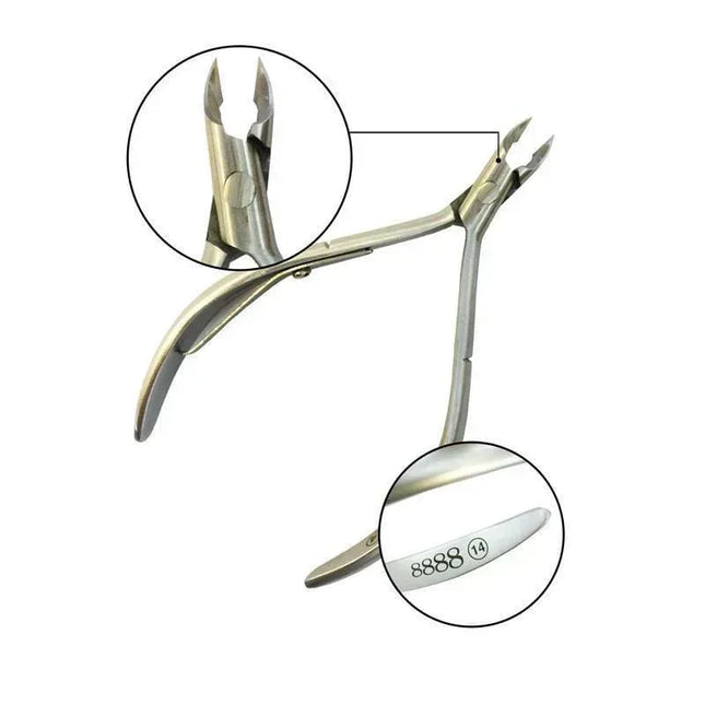 8888 STAINLESS STEEL CUTICLE NIPPER - ROUND HEAD #14 (HALF JAW) - TTT Nails Supply