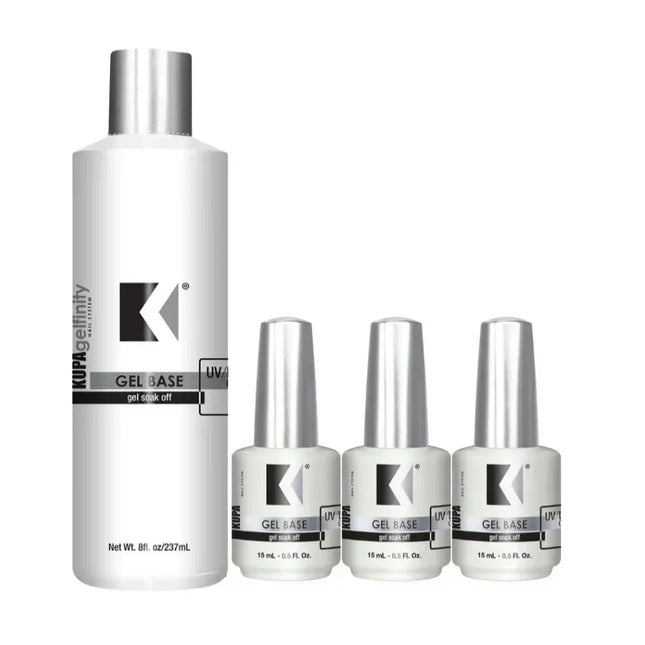 KUPA GelFinity Base Coat Refill 8oz & 03 Bottles 0.5oz - TTT Nails Supply