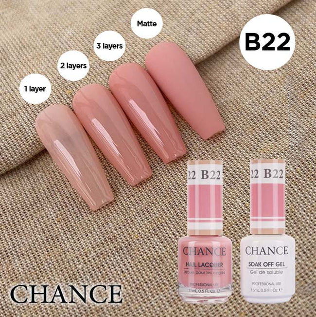 Cre8tion CHANCE Matching Duo Gel Polish 0.5oz - Bare Collection - B22